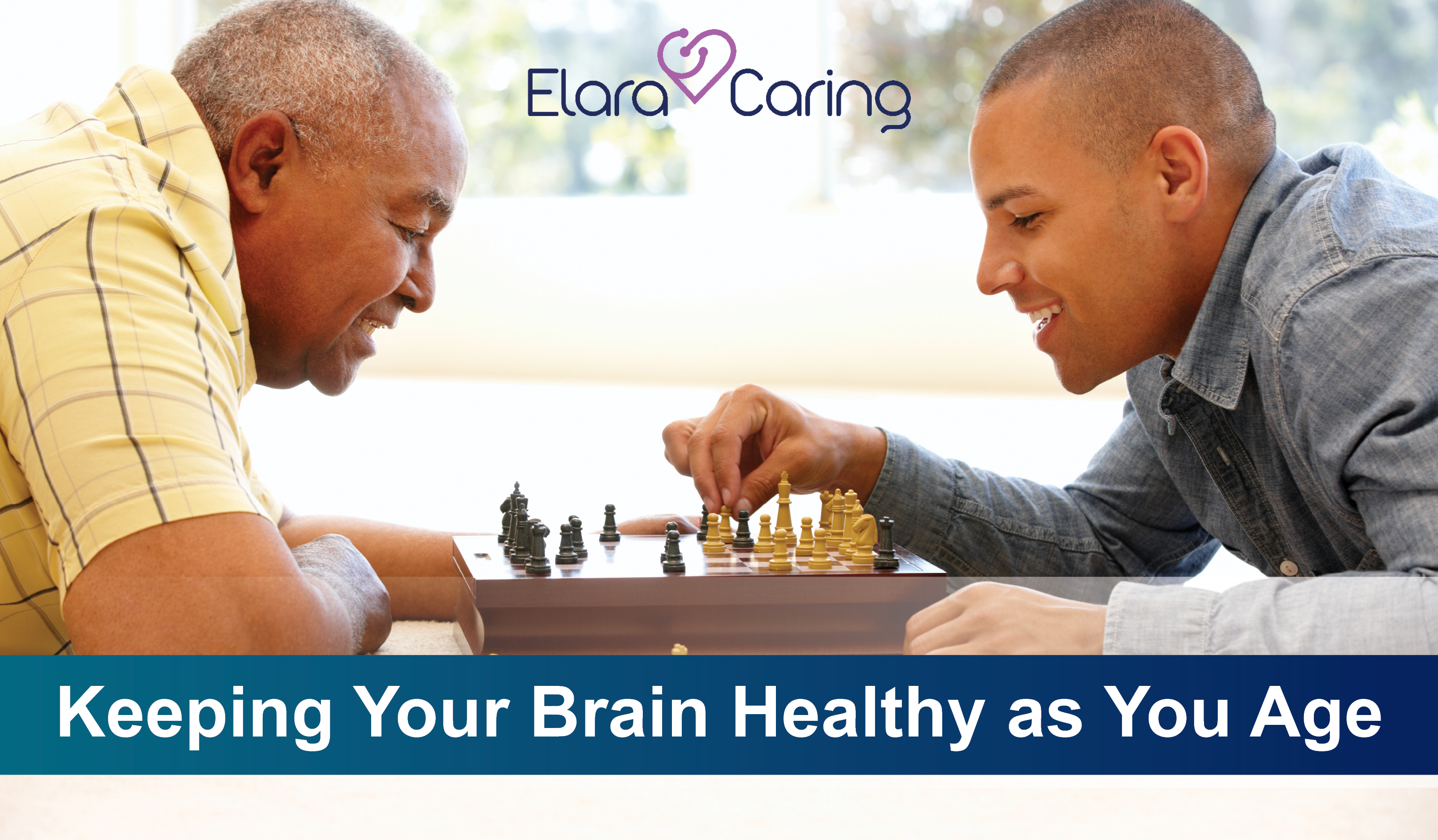 Keeping Your Brain Healthy as You Age Banner - older man playing chess