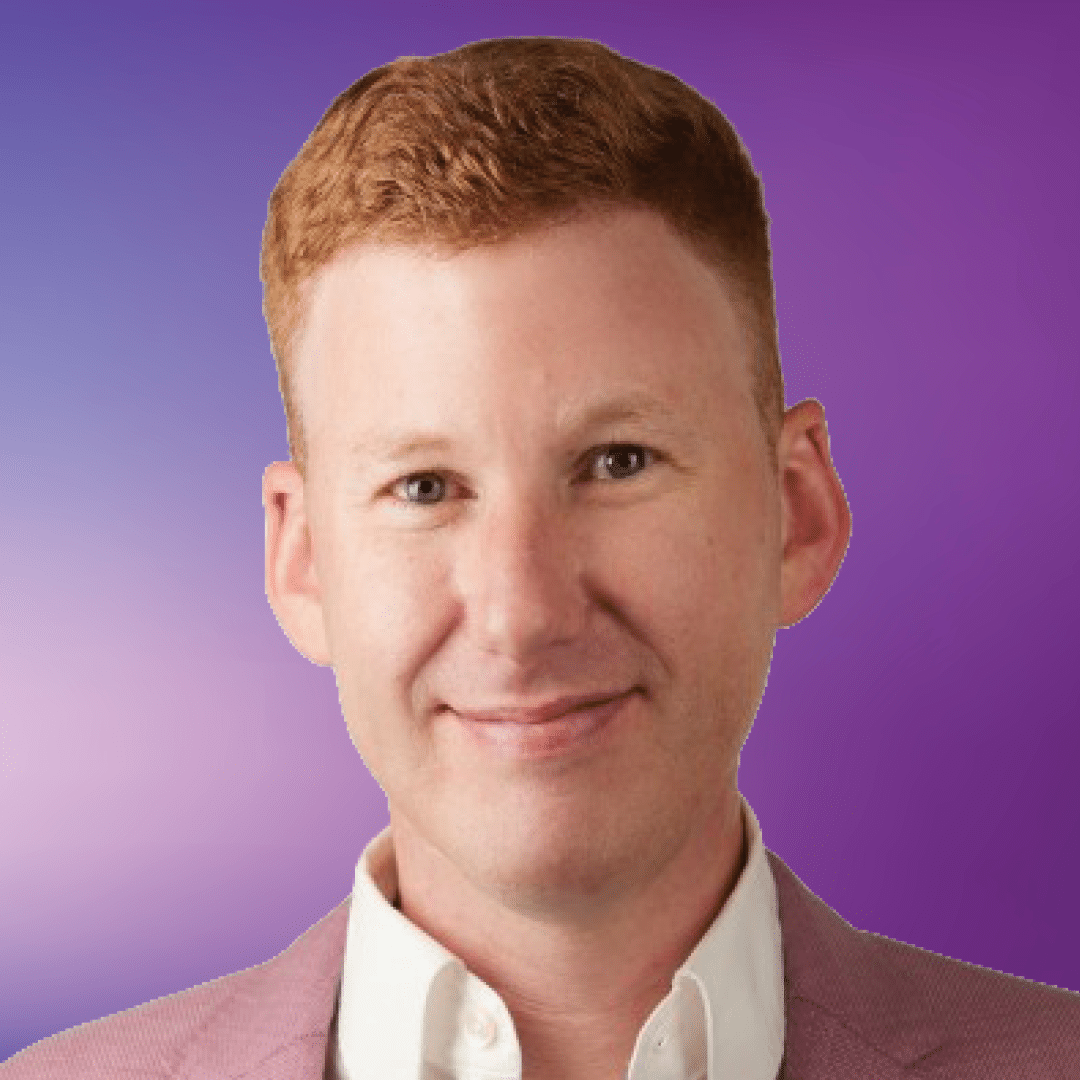 Photo of Ryan, AVP of Operations, on purple background