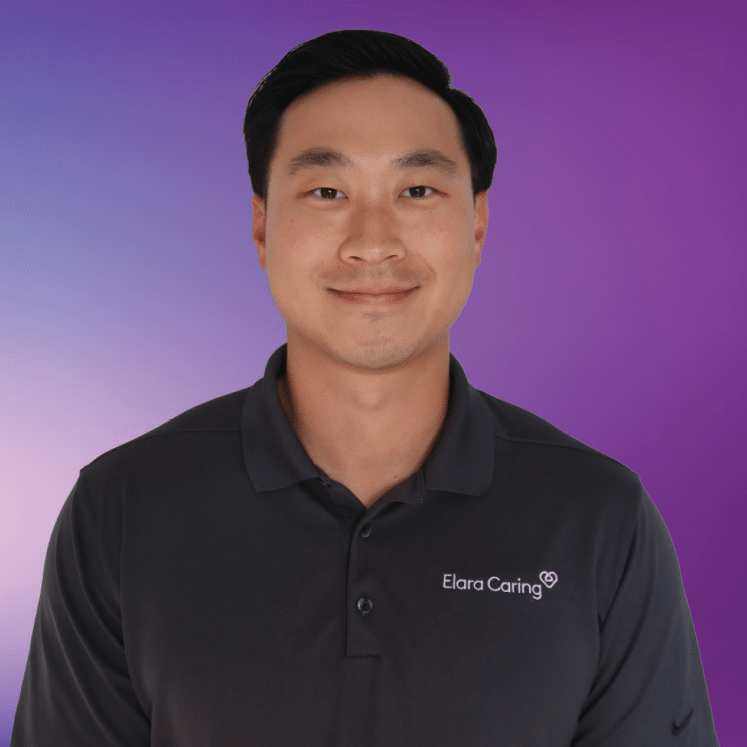 Headshot of physical therapist Brian, on a purple background